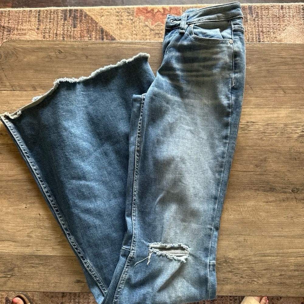 Distressed Blue Jeans